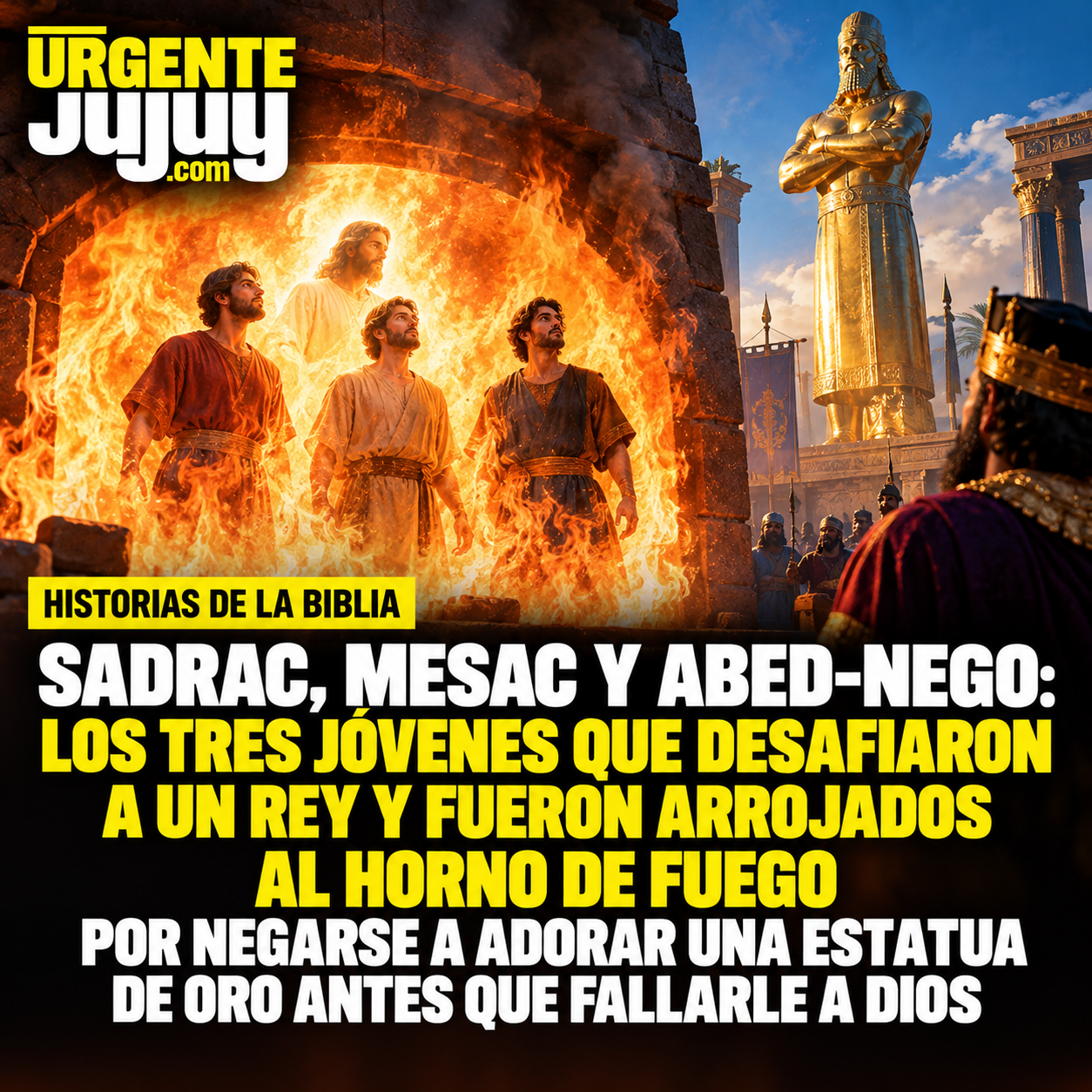 Sadrac, Mesac y Abed-nego: los tres jóvenes que desafiaron a un rey y fueron arrojados al horno de fuego por negarse a adorar una estatua de oro antes que fallarle a Dios